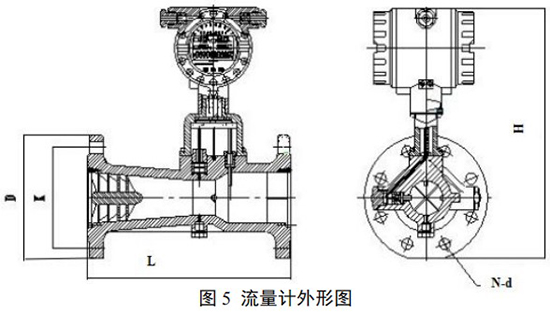 燃?xì)庑M(jìn)旋渦流量計(jì)外形圖